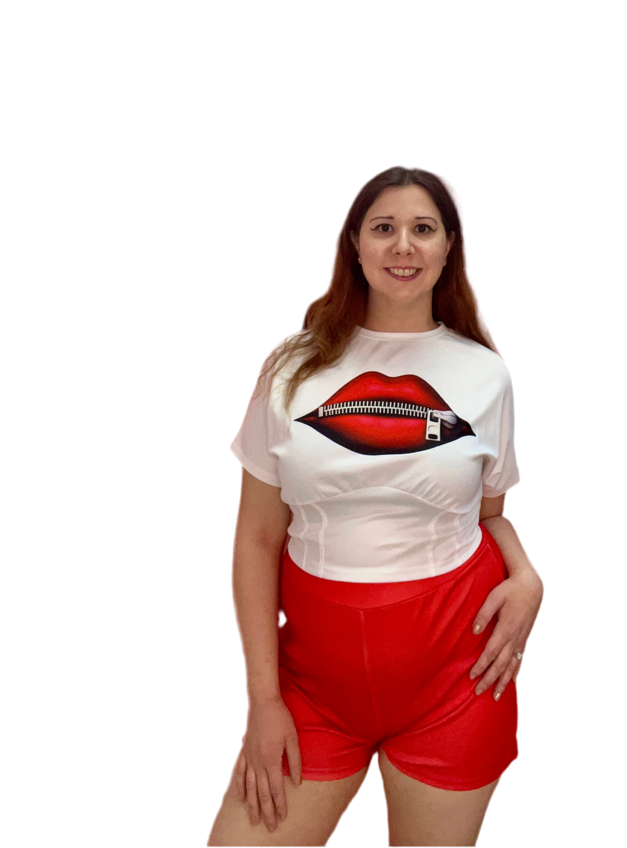My Lips Are Sealed Graphic Short Pants Sets